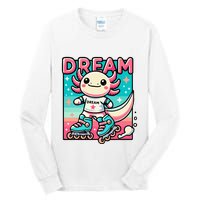 Rollerblading Axolotl Cute Salamander On Inline Skates Tall Long Sleeve T-Shirt