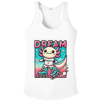 Rollerblading Axolotl Cute Salamander On Inline Skates Ladies PosiCharge Competitor Racerback Tank