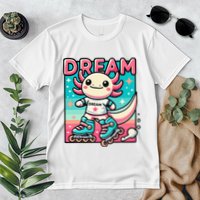 Rollerblading Axolotl Cute Salamander On Inline Skates Premium T-Shirt