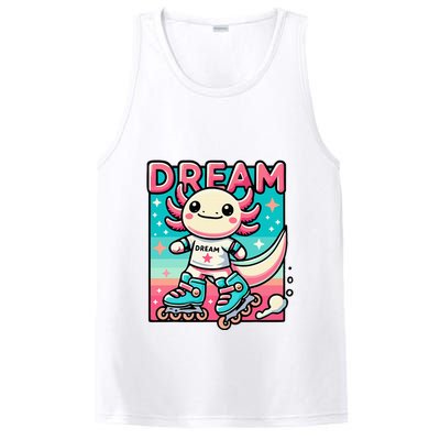 Rollerblading Axolotl Cute Salamander On Inline Skates PosiCharge Competitor Tank