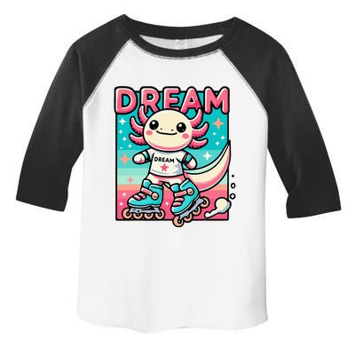 Rollerblading Axolotl Cute Salamander On Inline Skates Toddler Fine Jersey T-Shirt