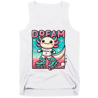 Rollerblading Axolotl Cute Salamander On Inline Skates Tank Top
