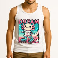 Rollerblading Axolotl Cute Salamander On Inline Skates Tank Top