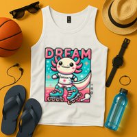 Rollerblading Axolotl Cute Salamander On Inline Skates Tank Top