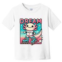 Rollerblading Axolotl Cute Salamander On Inline Skates Toddler T-Shirt