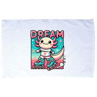 Rollerblading Axolotl Cute Salamander On Inline Skates Microfiber Hand Towel