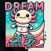 Rollerblading Axolotl Cute Salamander On Inline Skates Infant Baby Jersey Bodysuit