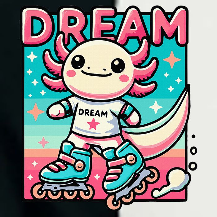 Rollerblading Axolotl Cute Salamander On Inline Skates Infant Baby Jersey Bodysuit