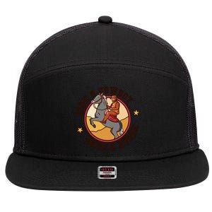 Ride A Cowboy Save A Horse 7 Panel Mesh Trucker Snapback Hat