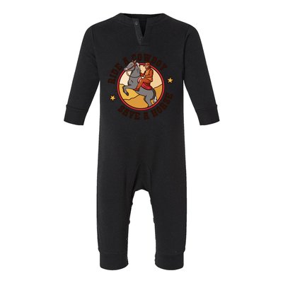 Ride A Cowboy Save A Horse Infant Fleece One Piece