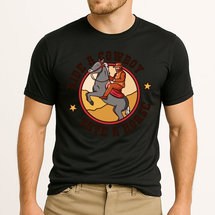 Ride A Cowboy Save A Horse Cooling Performance Crew T-Shirt