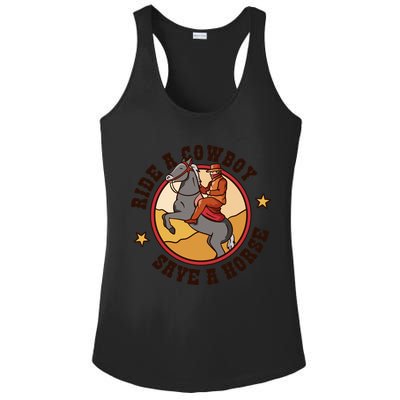 Ride A Cowboy Save A Horse Ladies PosiCharge Competitor Racerback Tank