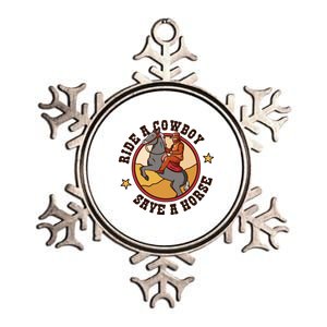 Ride A Cowboy Save A Horse Metallic Star Ornament