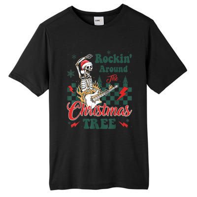 Rocking Around Christmas Tree Santa Hat Skeleton Guitar Xmas Tall Fusion ChromaSoft Performance T-Shirt