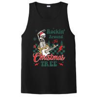 Rocking Around Christmas Tree Santa Hat Skeleton Guitar Xmas PosiCharge Competitor Tank