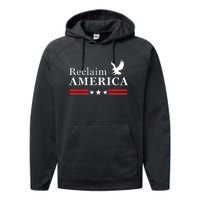 Reclaim America Conservative Anti Biden Ultra MAGA Fourth Of July Performance Fleece Hoodie