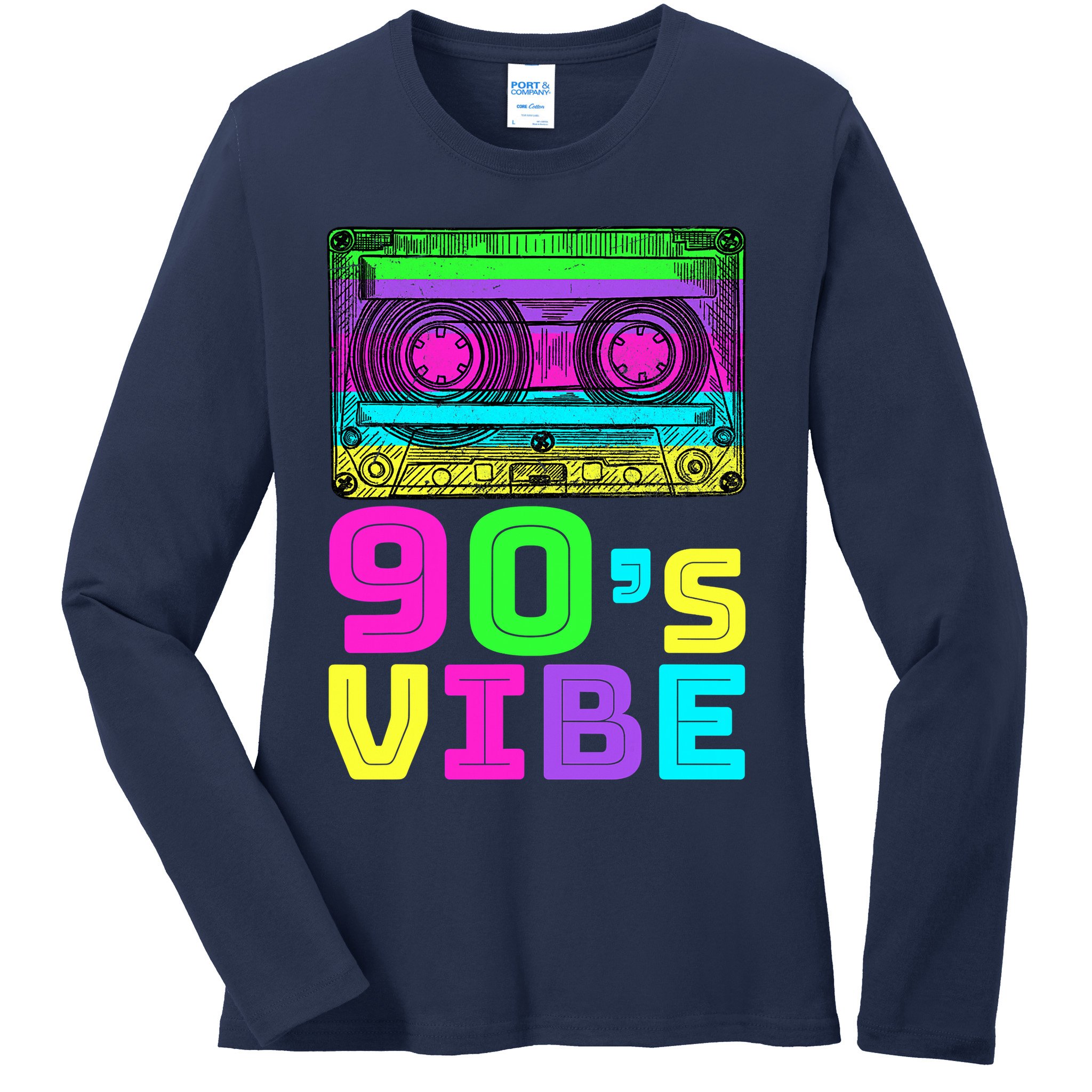 Retro Aesthetic Costume Party 90s Vibe Ladies Long Sleeve Shirt
