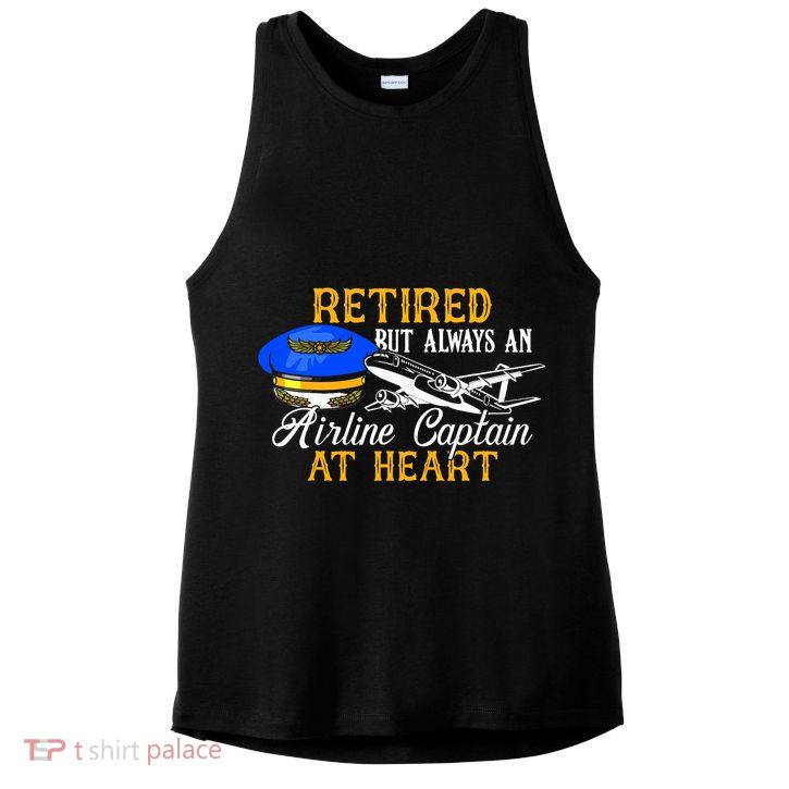 Retired Airline Captain Pilot Retirement Gift Ladies PosiCharge Tri-Blend Wicking Tank