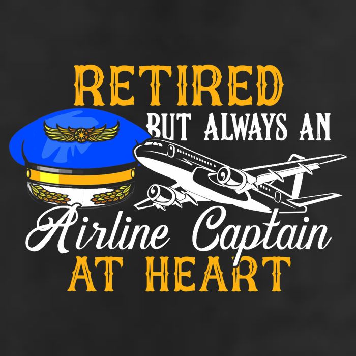 Retired Airline Captain Pilot Retirement Gift 7 Panel Mesh Trucker Snapback Hat