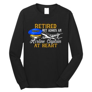 Retired Airline Captain Pilot Retirement Gift Long Sleeve Shirt