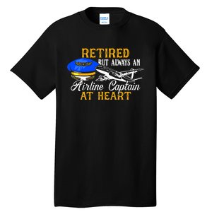 Retired Airline Captain Pilot Retirement Gift Tall T-Shirt