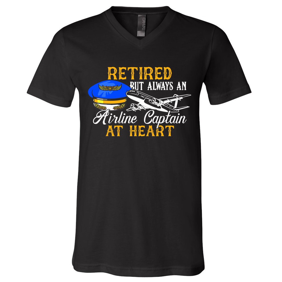 Retired Airline Captain Pilot Retirement Gift V-Neck T-Shirt