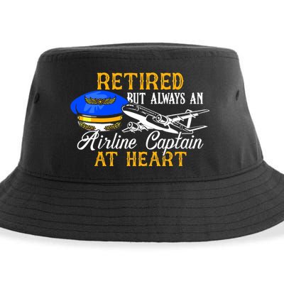 Retired Airline Captain Pilot Retirement Gift Sustainable Bucket Hat