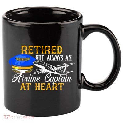 Retired Airline Captain Pilot Retirement Gift 11oz C Handle Ceramic Mug
