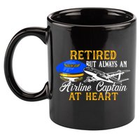 Retired Airline Captain Pilot Retirement Gift 11oz C Handle Ceramic Mug