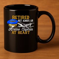 Retired Airline Captain Pilot Retirement Gift 11oz C Handle Ceramic Mug