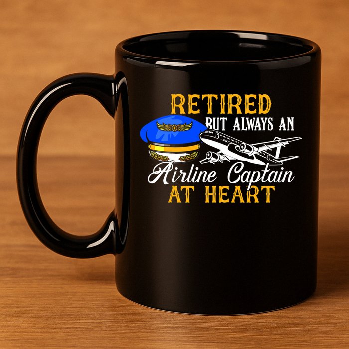 Retired Airline Captain Pilot Retirement Gift 11oz C Handle Ceramic Mug