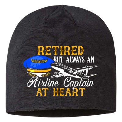 Retired Airline Captain Pilot Retirement Gift Sustainable Beanie