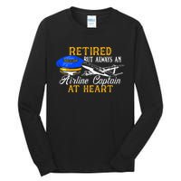 Retired Airline Captain Pilot Retirement Gift Tall Long Sleeve T-Shirt