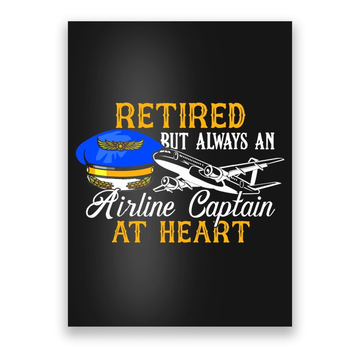 Retired Airline Captain Pilot Retirement Gift Poster