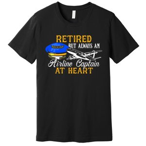 Retired Airline Captain Pilot Retirement Gift Premium T-Shirt