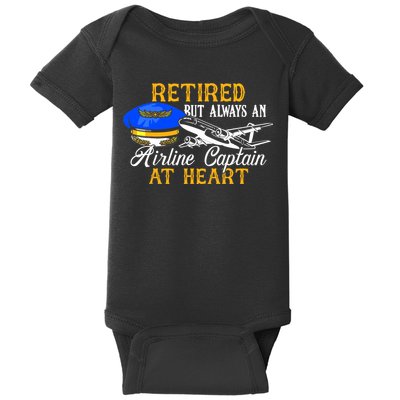 Retired Airline Captain Pilot Retirement Gift Baby Bodysuit
