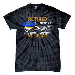 Retired Airline Captain Pilot Retirement Gift Tie-Dye T-Shirt