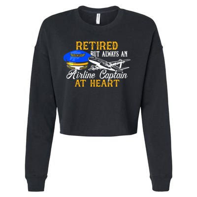 Retired Airline Captain Pilot Retirement Gift Cropped Pullover Crew