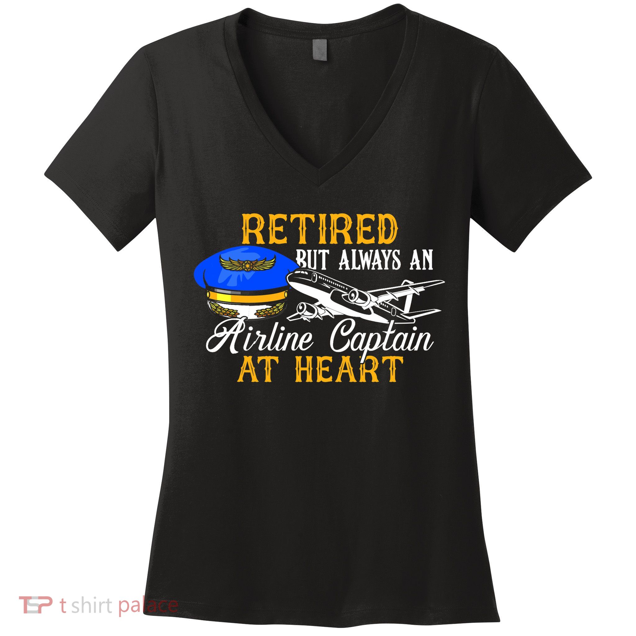 Retired Airline Captain Pilot Retirement Gift Women's V-Neck T-Shirt