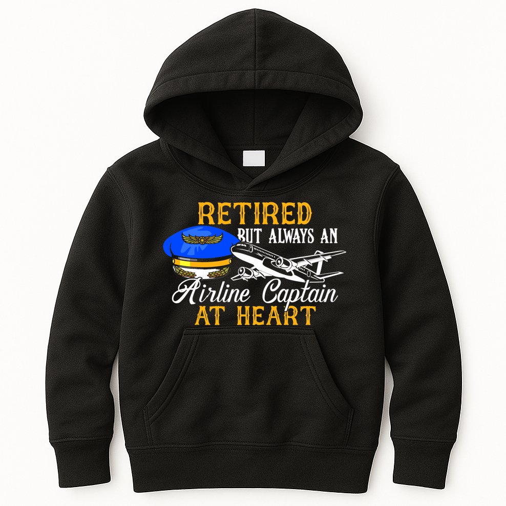 Retired Airline Captain Pilot Retirement Gift Kids Hoodie