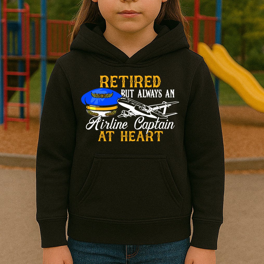 Retired Airline Captain Pilot Retirement Gift Kids Hoodie