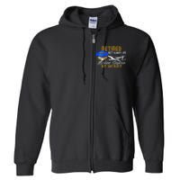 Retired Airline Captain Pilot Retirement Gift Full Zip Hoodie