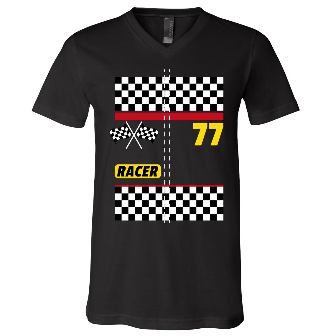 Race Car Driver Costume For Halloween V-Neck T-Shirt