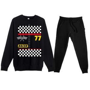 Race Car Driver Costume For Halloween Premium Crewneck Sweatsuit Set