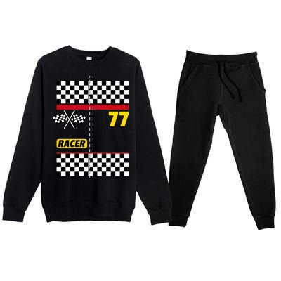 Race Car Driver Costume For Halloween Premium Crewneck Sweatsuit Set