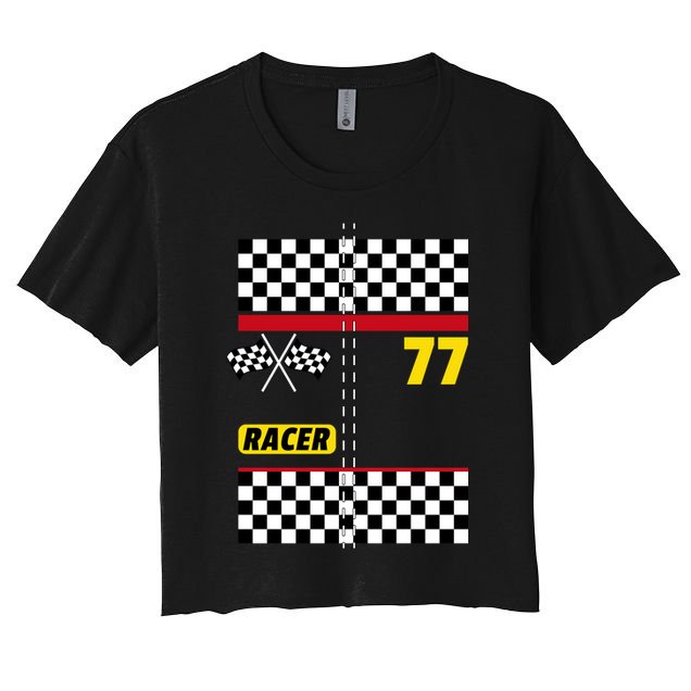 Race Car Driver Costume For Halloween Women's Crop Top Tee