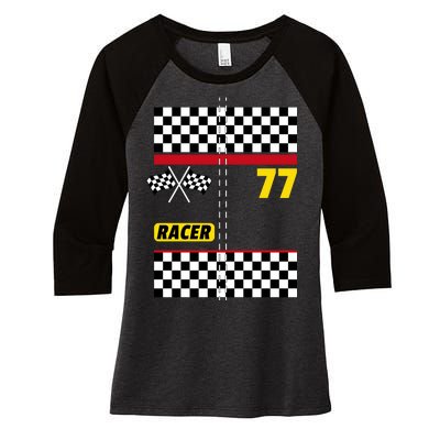 Race Car Driver Costume For Halloween Women's Tri-Blend 3/4-Sleeve Raglan Shirt