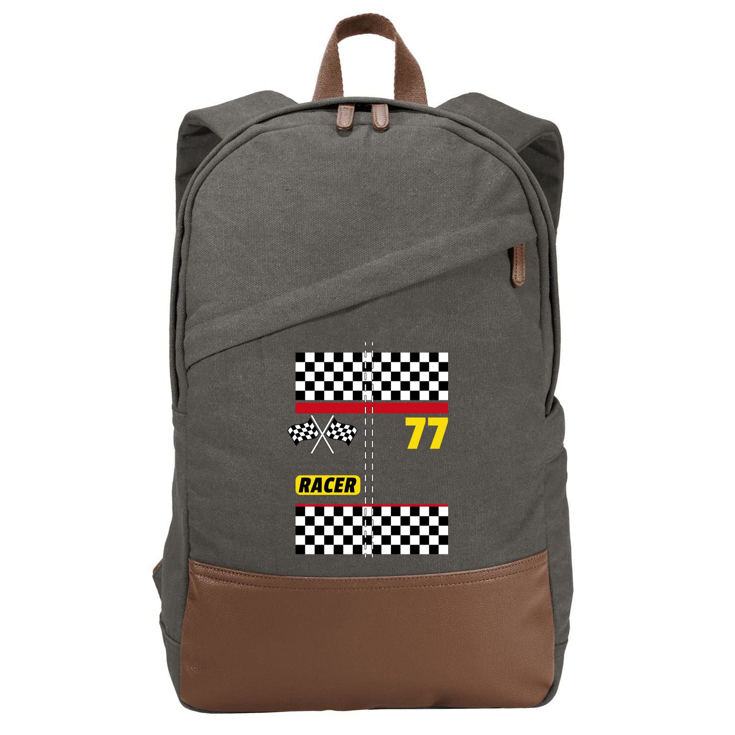 Race Car Driver Costume For Halloween Cotton Canvas Backpack