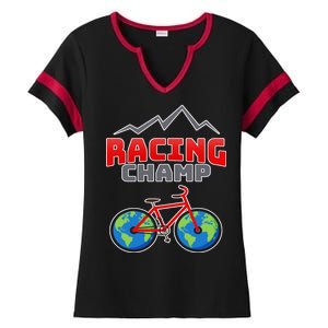 Racing Champ Bicycle Bikers Ladies Halftime Notch Neck Tee