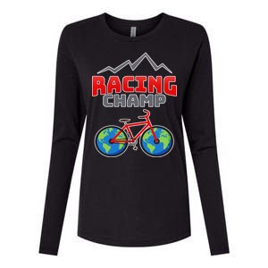 Racing Champ Bicycle Bikers Womens Cotton Relaxed Long Sleeve T-Shirt